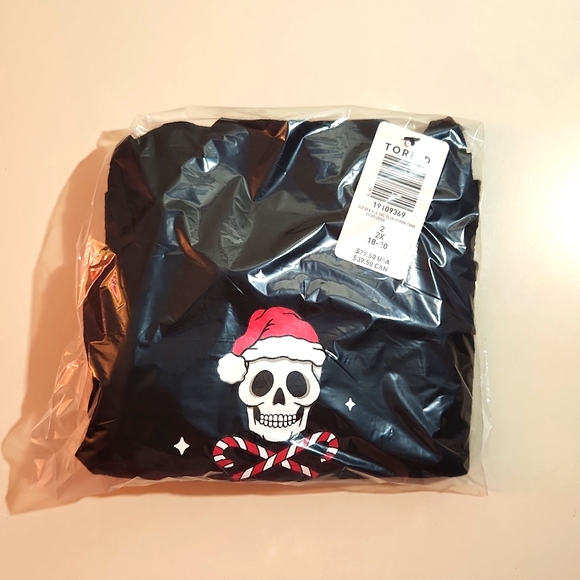 ❤️NWT VINTAGE TORRID SKULL PRINT - CHRISTMAS - RACERBACK SLEEP TANK - PLUS SIZE - Picture 5 of 12
